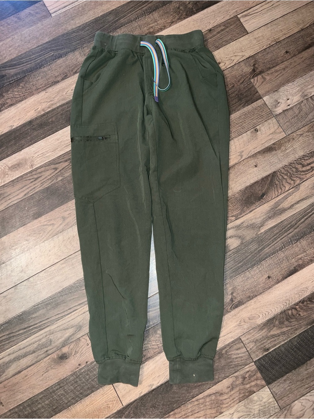 Womens Olive Green Jogger Scrub Pants